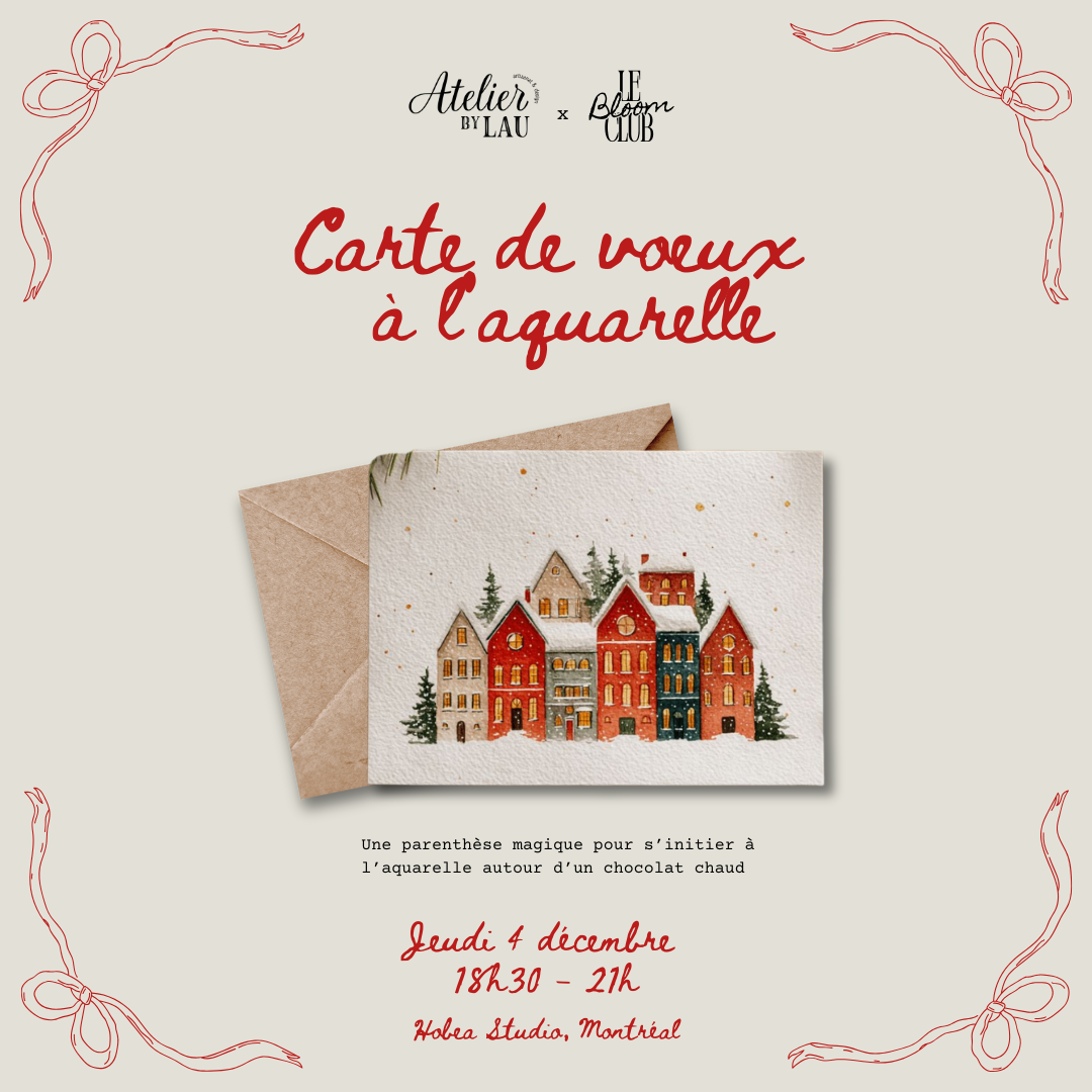 Atelier Carte de Vœux à l'Aquarelle x Atelier By Lau – 04.12